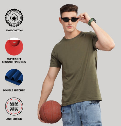 Solid Cotton 4 way T-Shirts