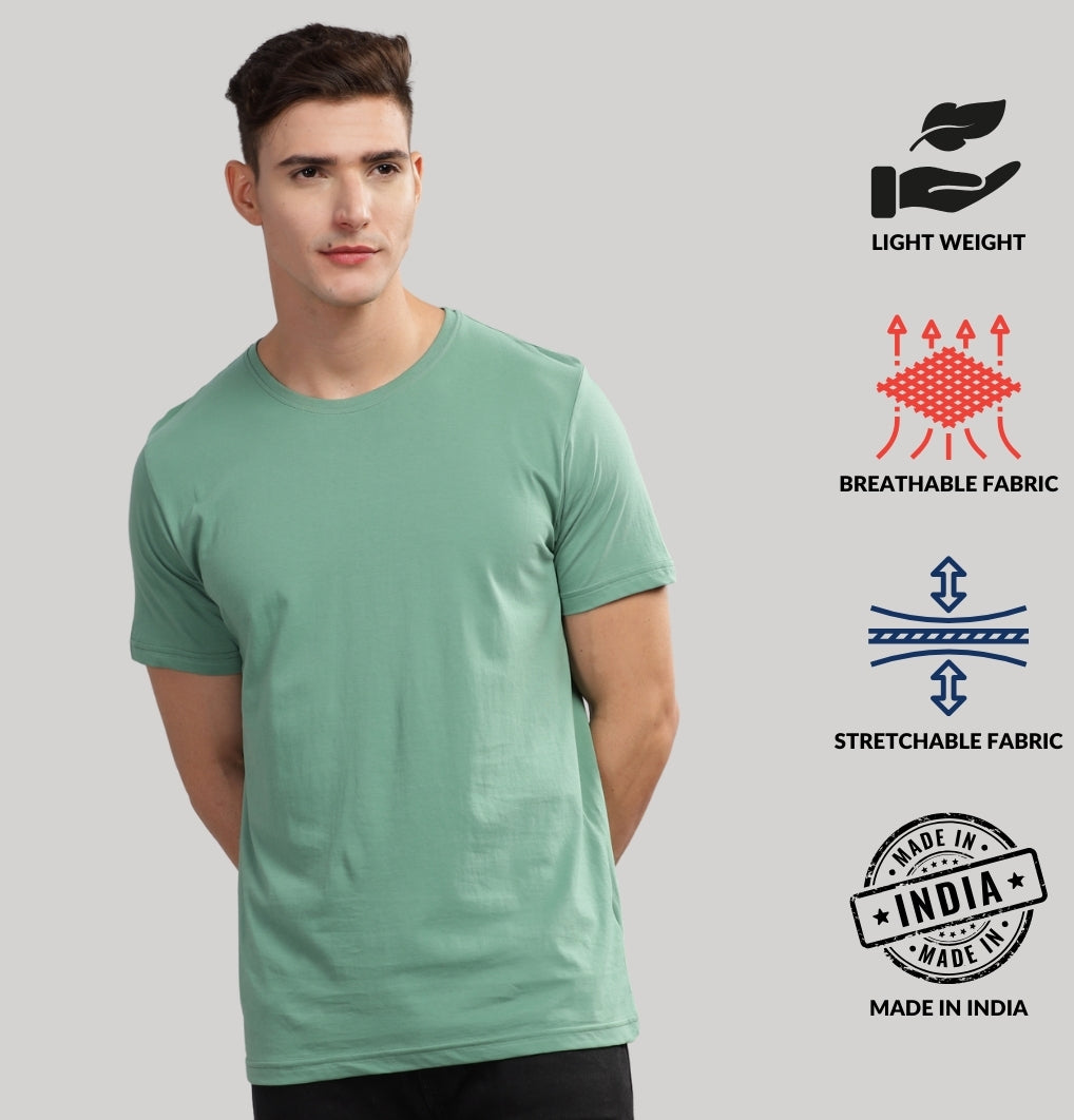 Solid Cotton 4 way T-Shirts