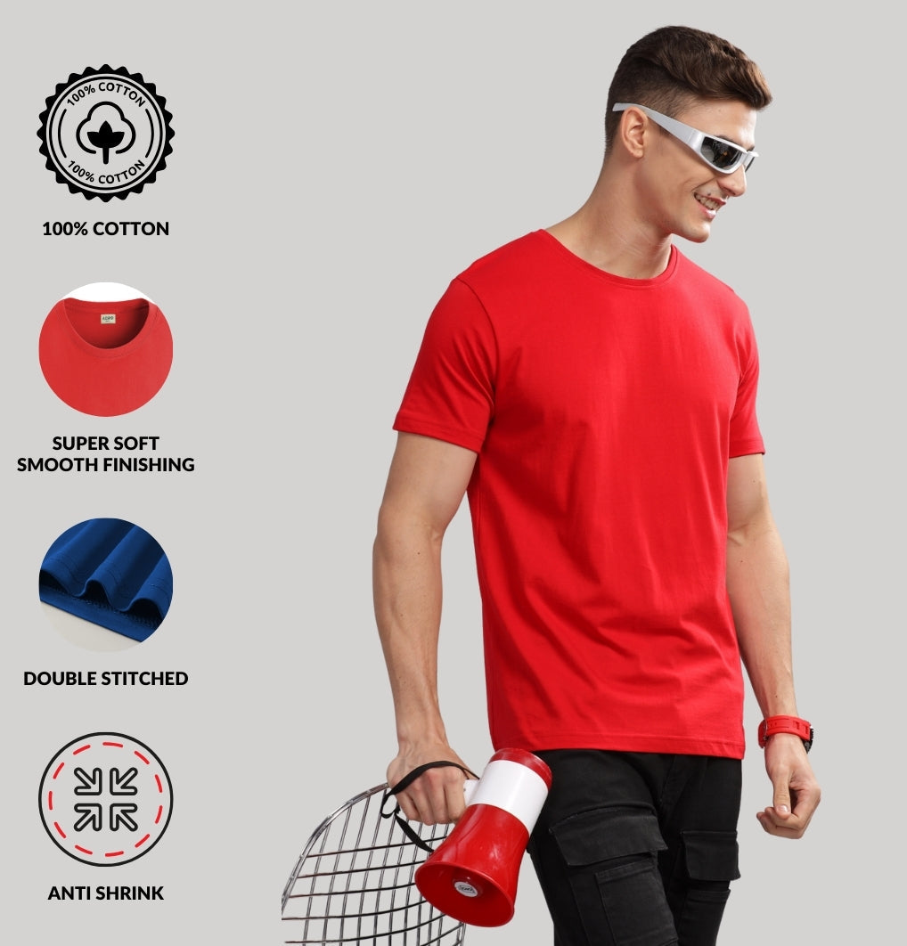 Solid Cotton 4 way T-Shirts