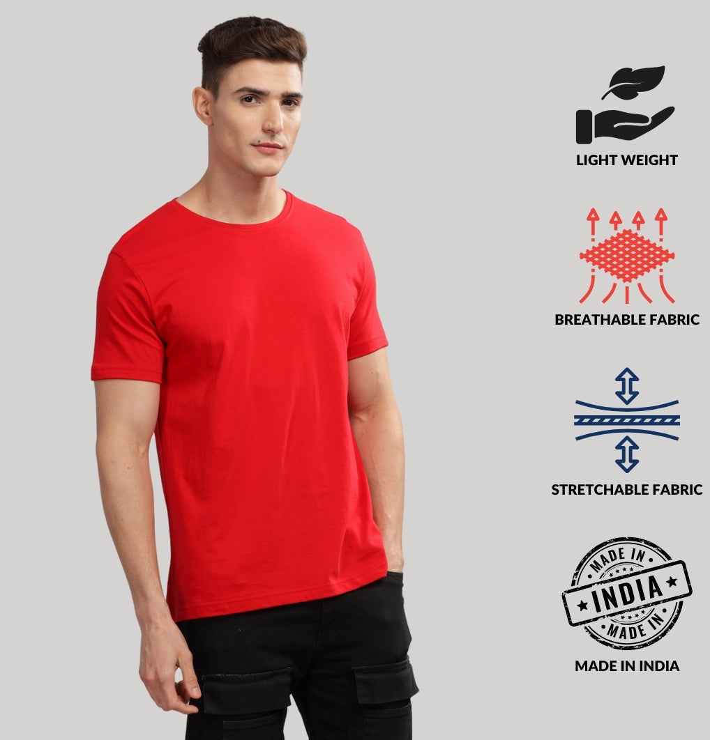 Solid Cotton 4 way T-Shirts