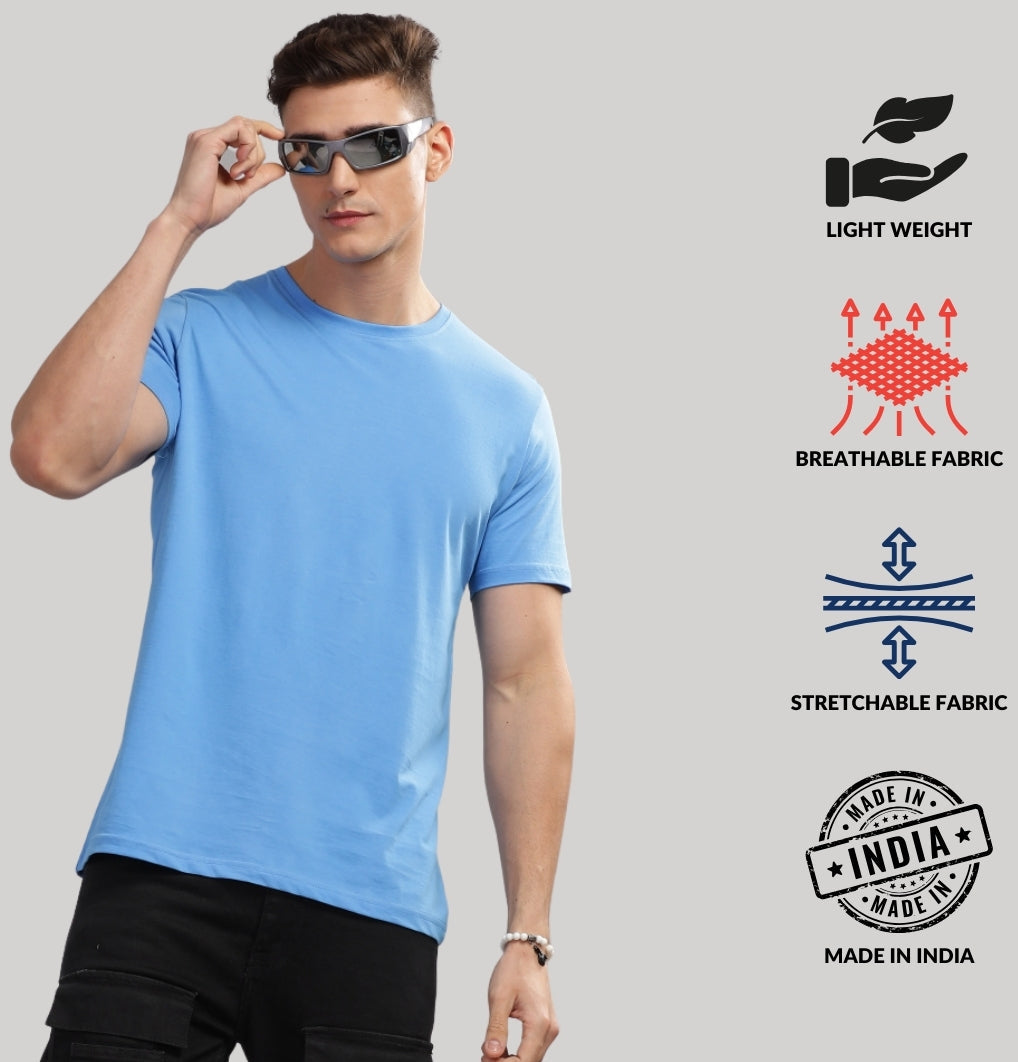 Solid Cotton 4 way T-Shirts