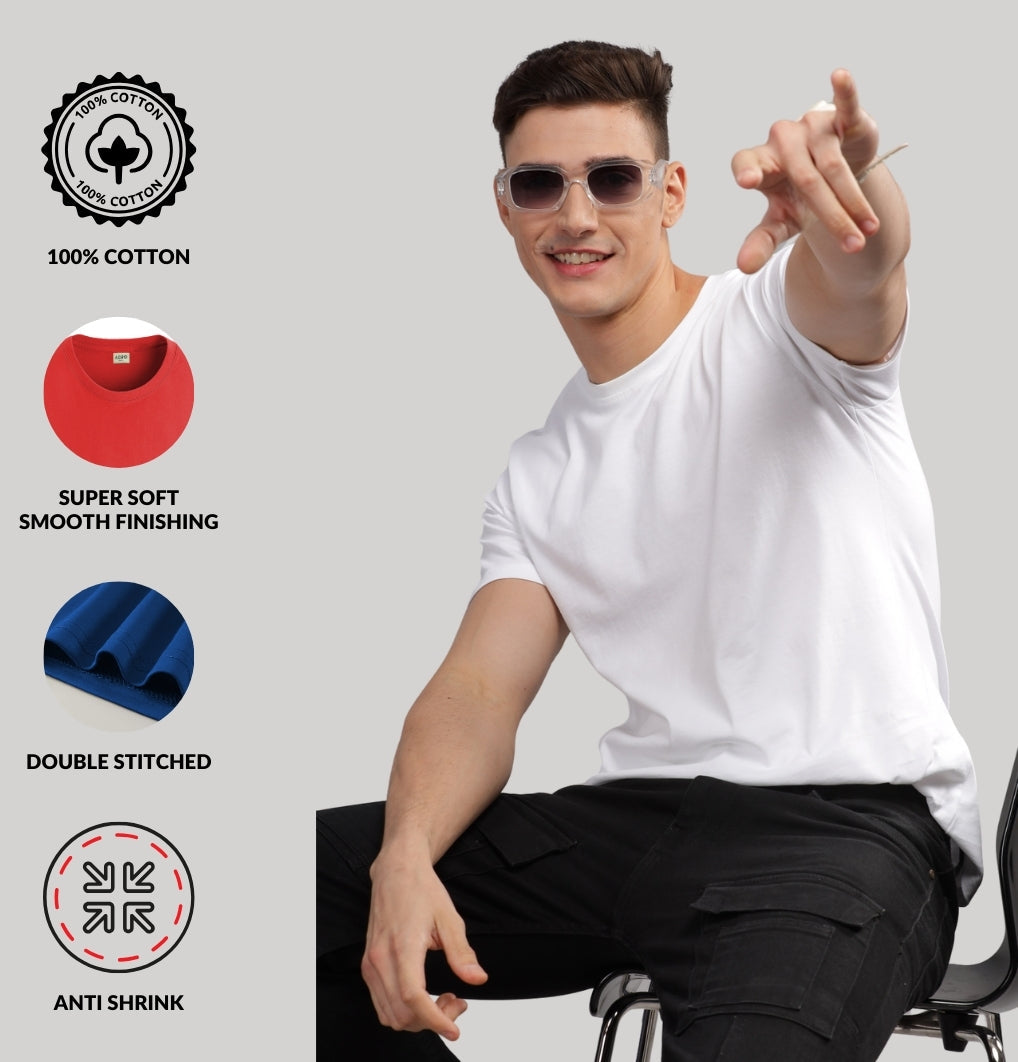 Solid Cotton 4 way T-Shirts