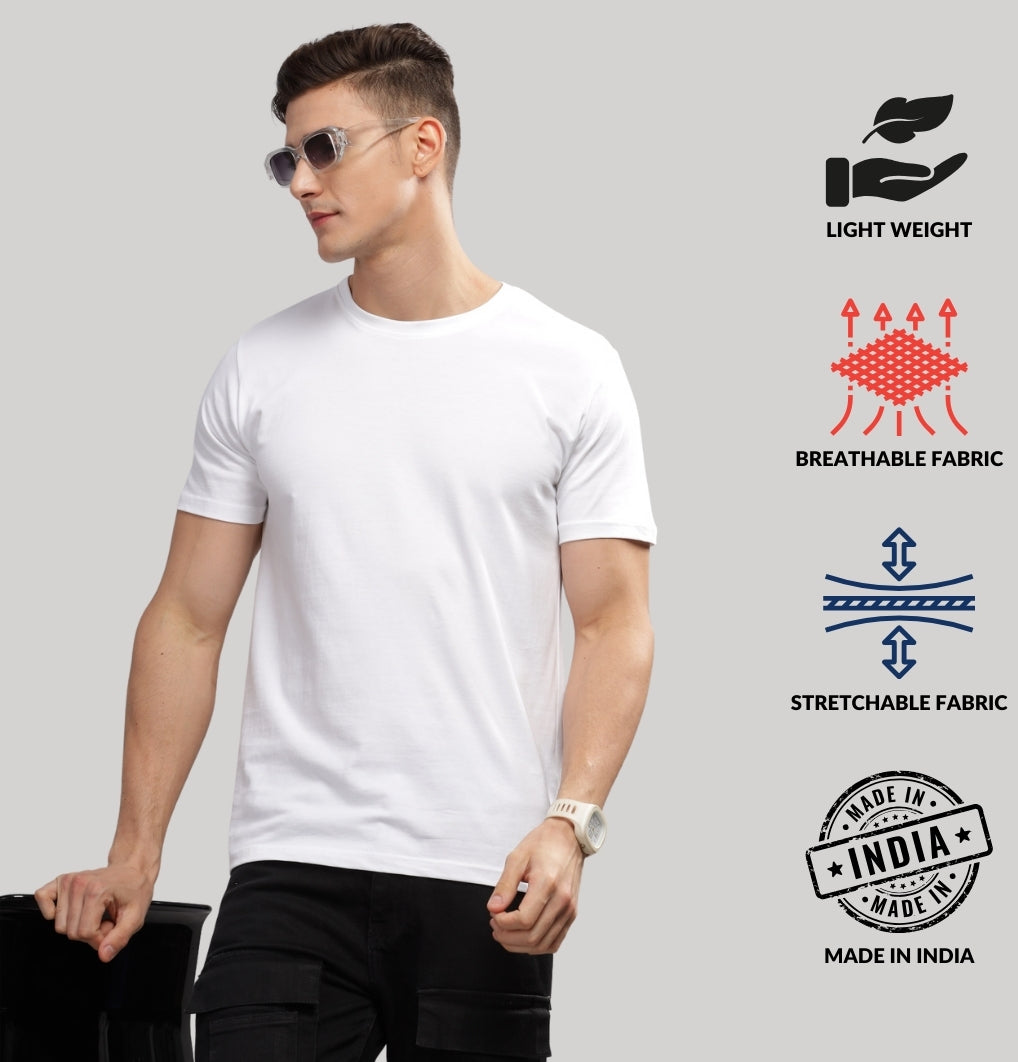 Solid Cotton 4 way T-Shirts