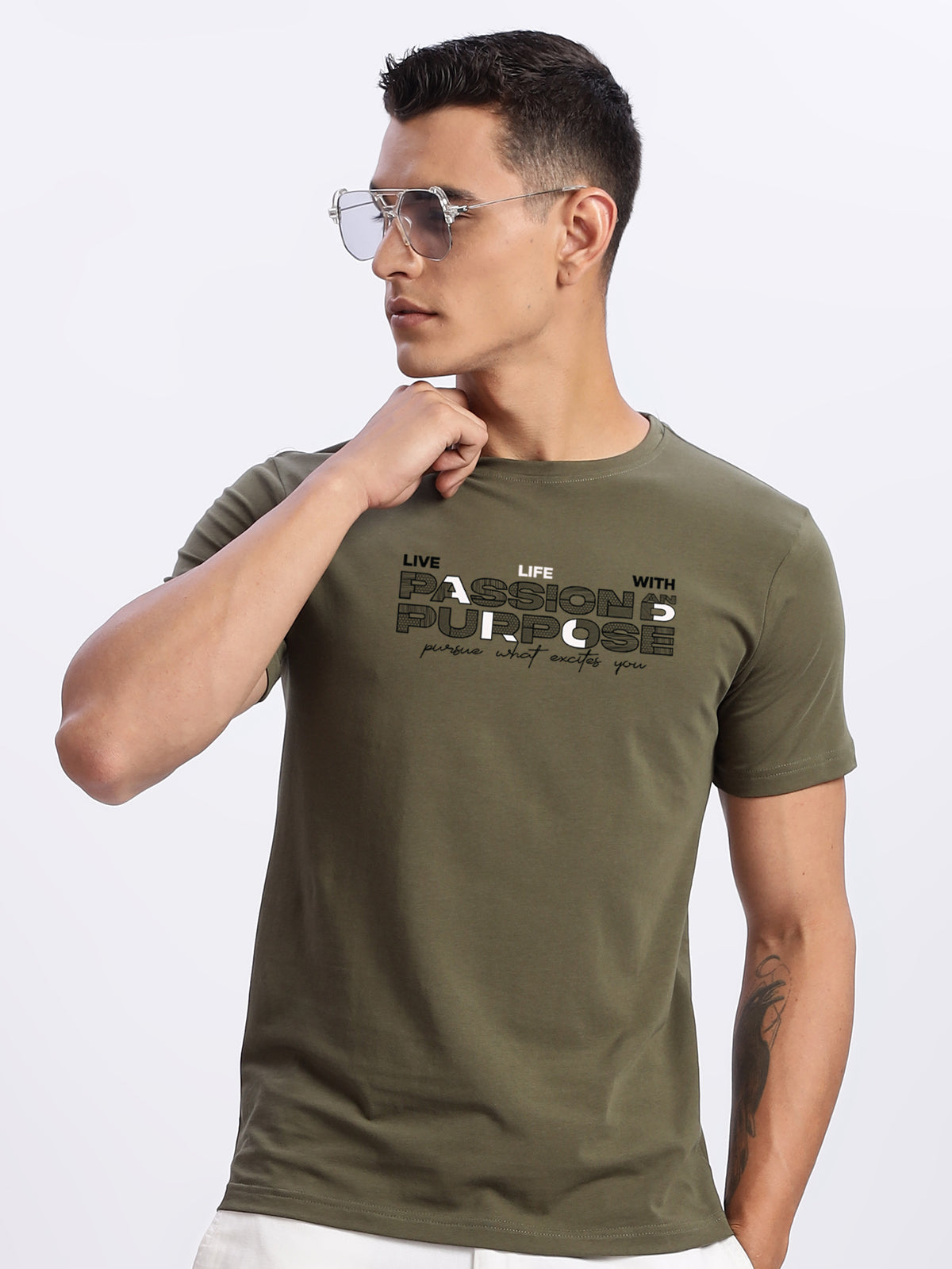 Lycra Cotton Regular Fit T-Shirt