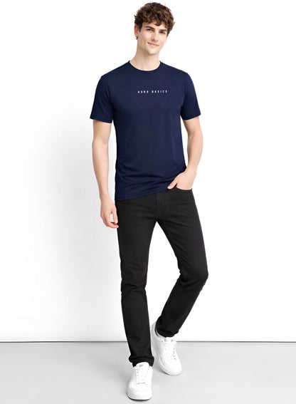 Adro Mens Minimal Printed T-Shirt | 100% Breathable Soft Cotton T shirt | Stylish Casual Tshirt for Summer Regular Fit Tee