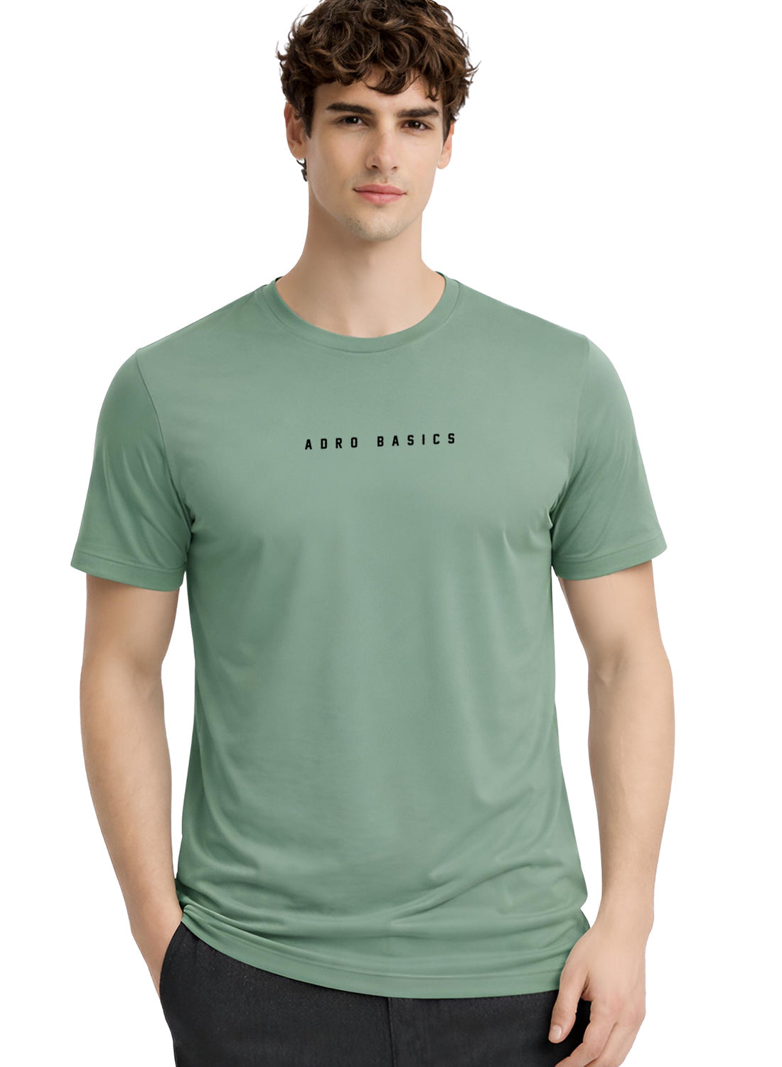 Adro Mens Minimal Printed T-Shirt | 100% Breathable Soft Cotton T shirt | Stylish Casual Tshirt for Summer Regular Fit Tee Pista