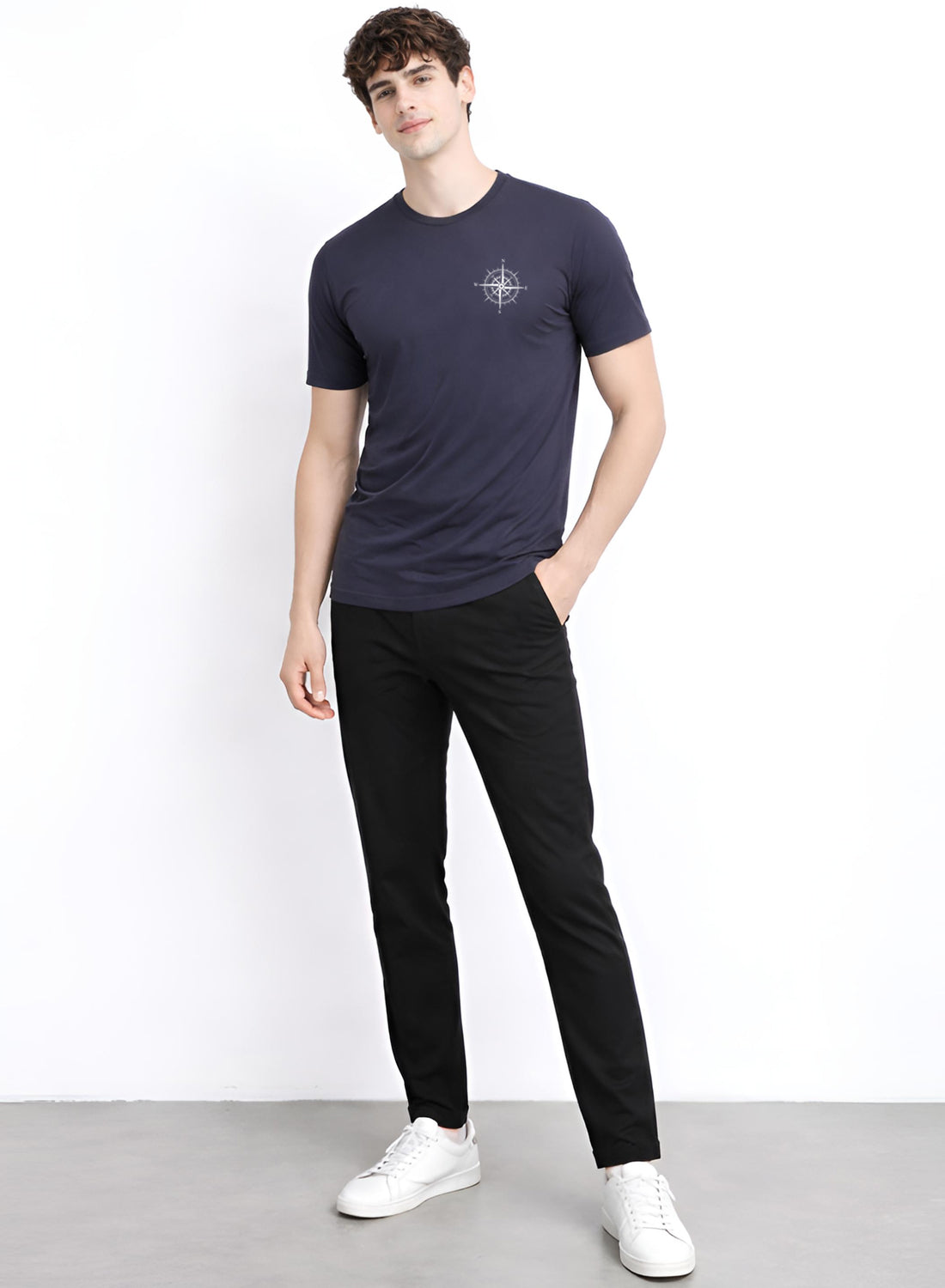 Adro Mens Chest Printed Tshirt | Minimal Graphic 100% Cotton Casual Travel T-shirt | Stylish Explorer Look Summer T shirt for Men