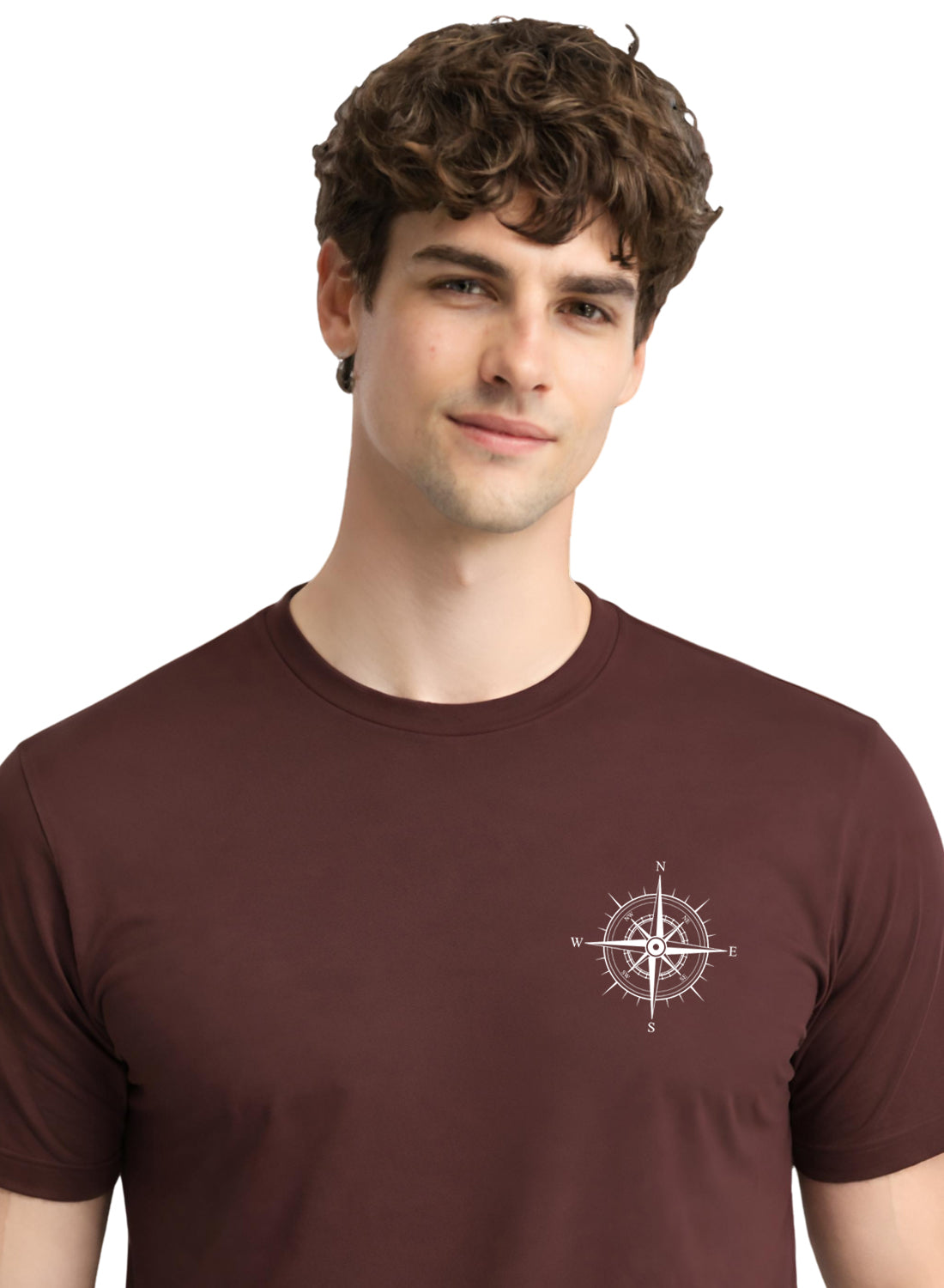 Adro Mens Chest Printed Tshirt | Minimal Graphic 100% Cotton Casual Travel T-shirt | Stylish Explorer Look Summer T shirt for Men