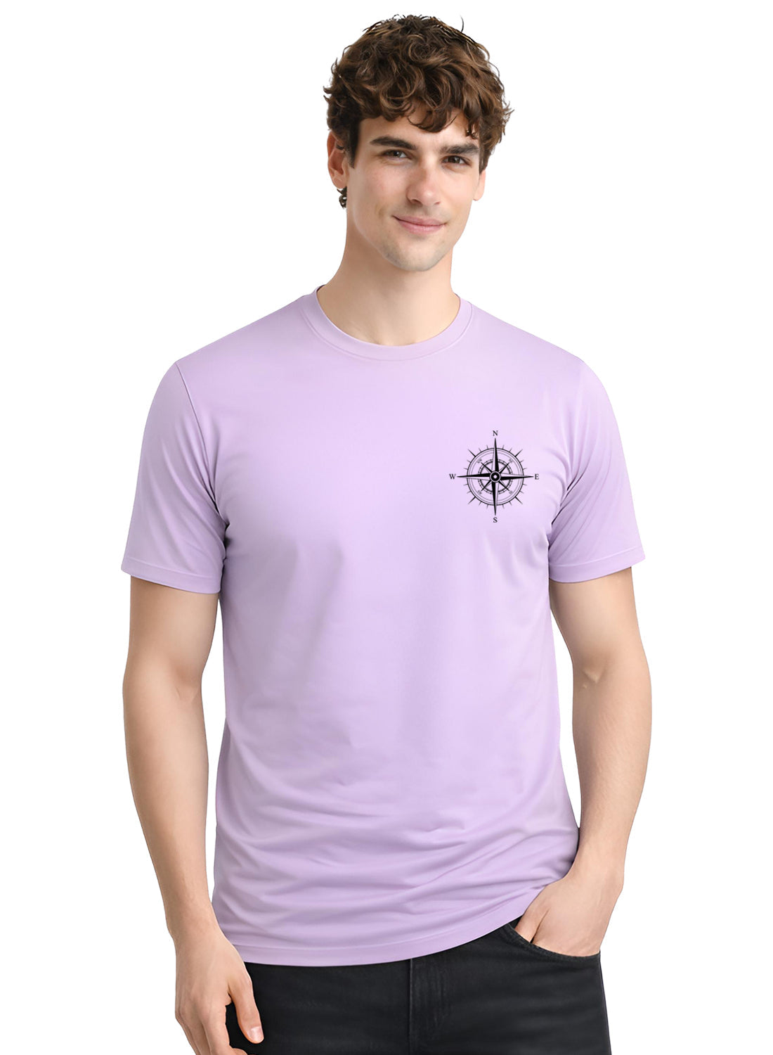 Adro Mens Chest Printed Tshirt | Minimal Graphic 100% Cotton Casual Travel T-shirt | Stylish Explorer Look Summer T shirt for Men