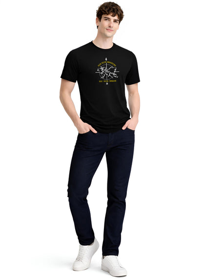 Adro Mens Printed T-Shirt | Graphic Cotton Regular Fit Tshirt for Summer | Stylish Casual Comfortable | Travel Quote T shirt for Men