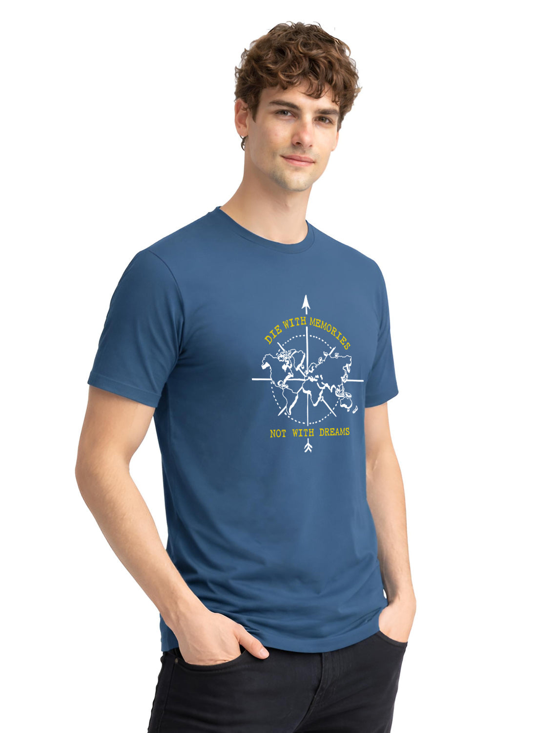 Adro Mens Printed T-Shirt | Graphic Cotton Regular Fit Tshirt for Summer | Stylish Casual Comfortable | Travel Quote T shirt for Men