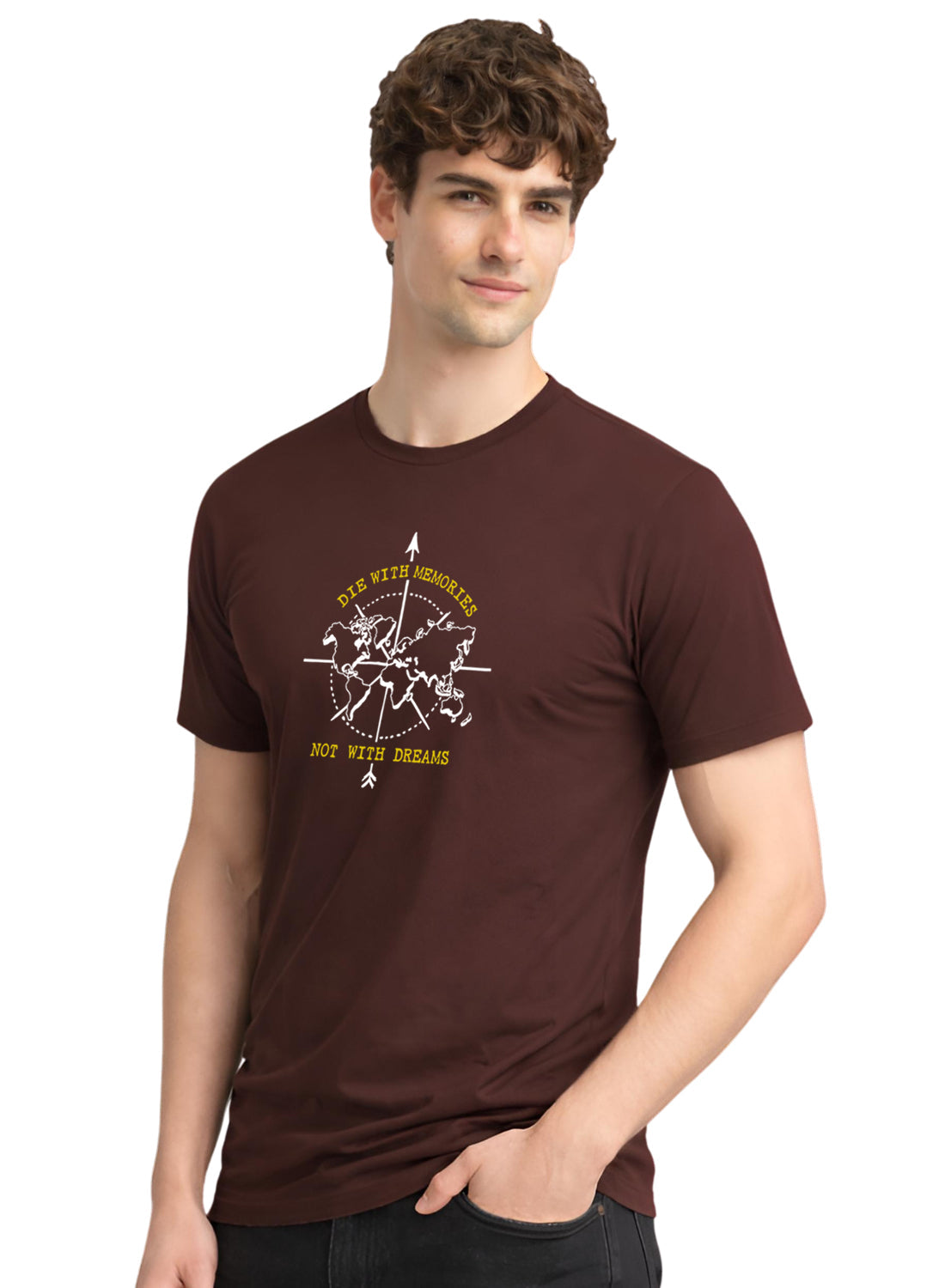 Adro Mens Printed T-Shirt | Graphic Cotton Regular Fit Tshirt for Summer | Stylish Casual Comfortable | Travel Quote T shirt for Men