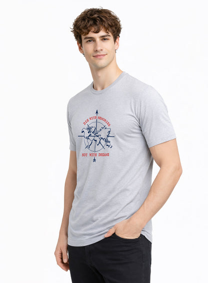 Adro Mens Printed T-Shirt | Graphic Cotton Regular Fit Tshirt for Summer | Stylish Casual Comfortable | Travel Quote T shirt for Men