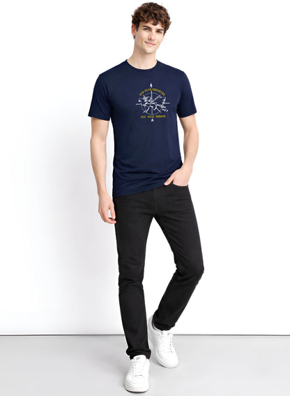 Adro Mens Printed T-Shirt | Graphic Cotton Regular Fit Tshirt for Summer | Stylish Casual Comfortable | Travel Quote T shirt for Men