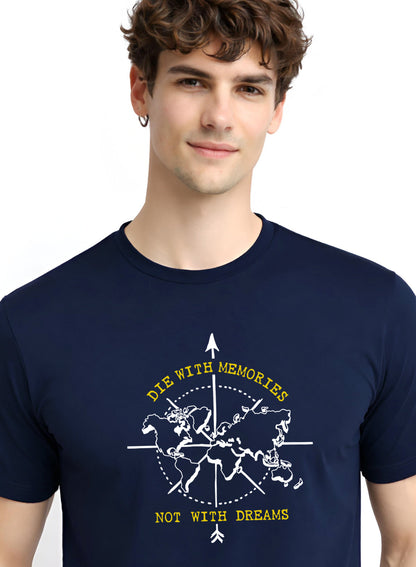 Adro Mens Printed T-Shirt | Graphic Cotton Regular Fit Tshirt for Summer | Stylish Casual Comfortable | Travel Quote T shirt for Men