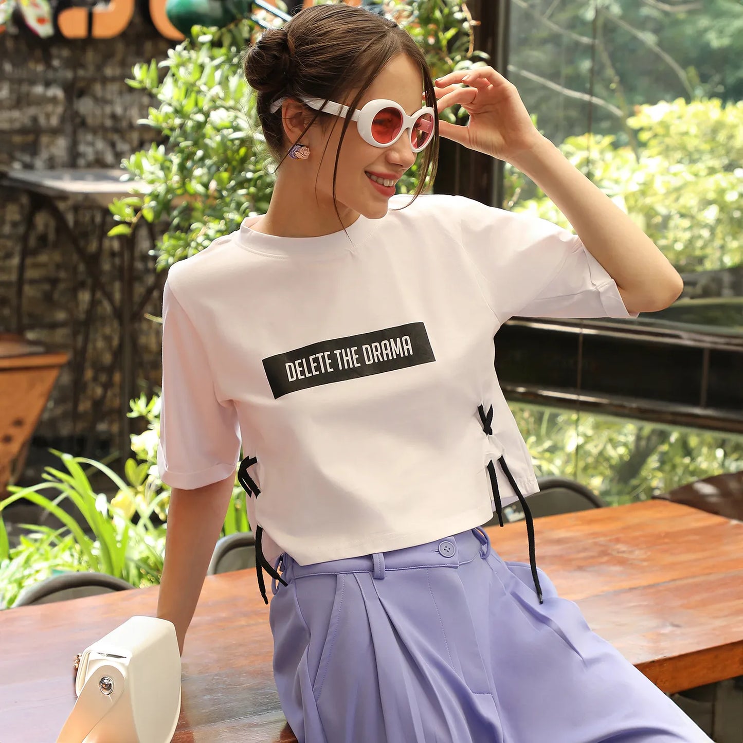 Delete The Drama Top With Criss-Cross Detail