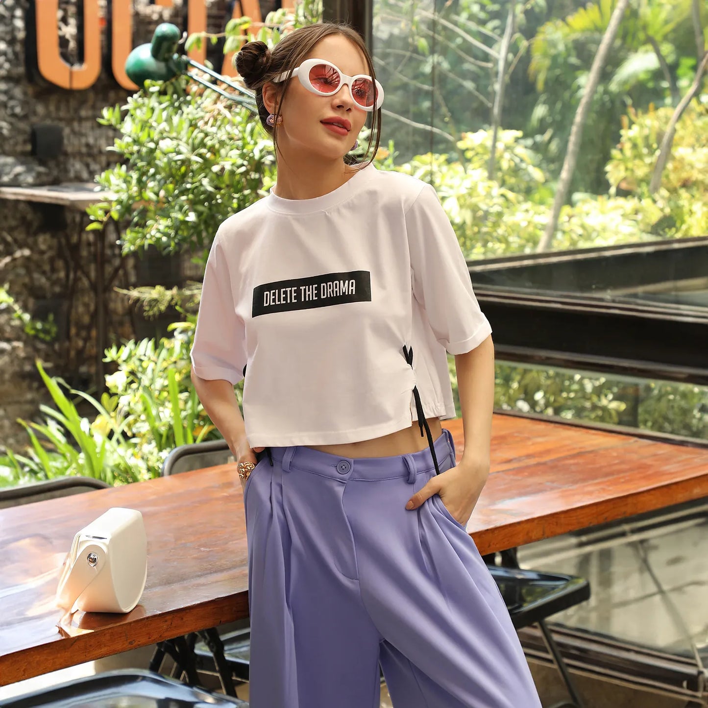 Delete The Drama Top With Criss-Cross Detail