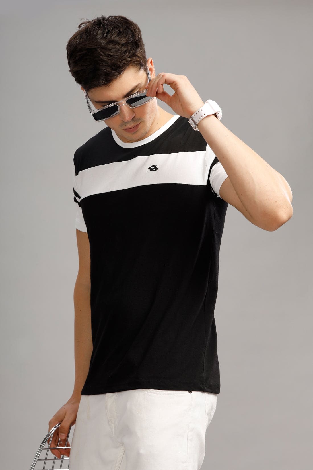 Colourblocked Cotton T-Shirt