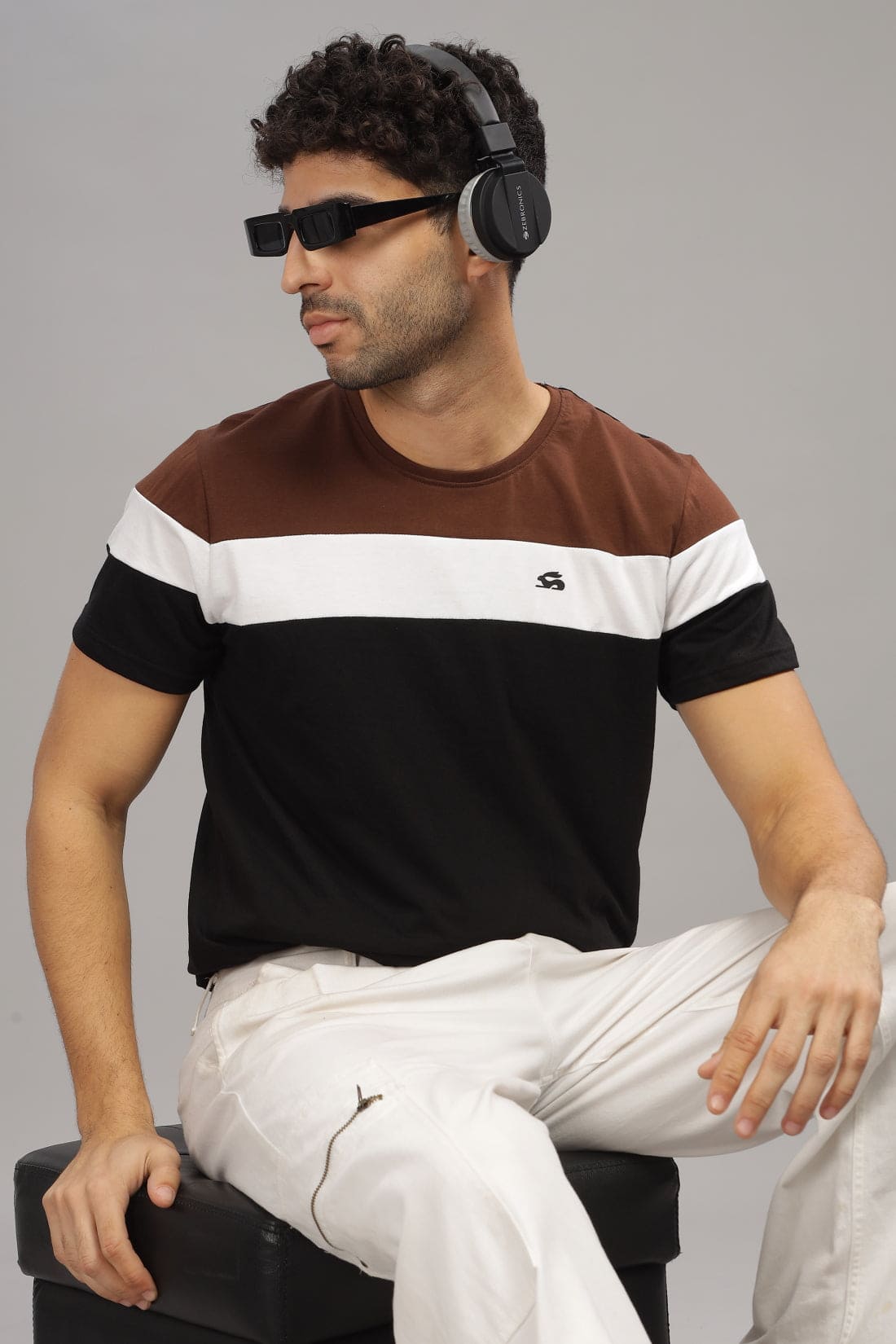 Colourblocked Cotton T-Shirt