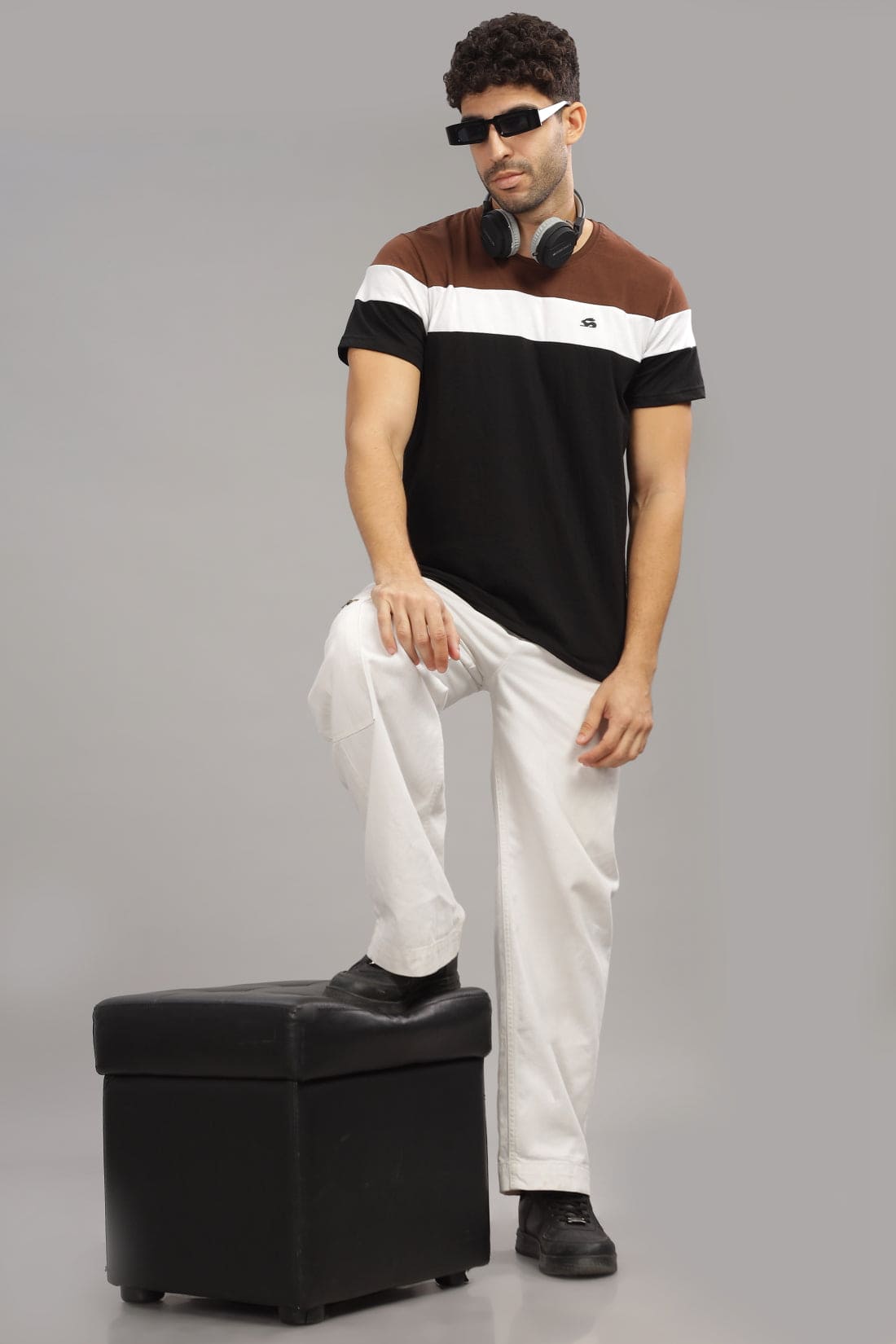 Colourblocked Cotton T-Shirt