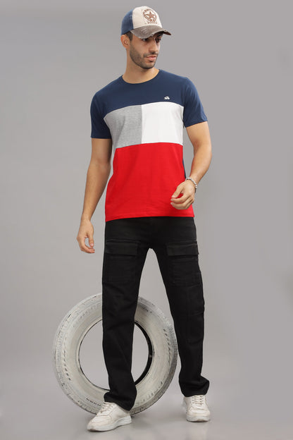 Colourblocked Cotton T-Shirt