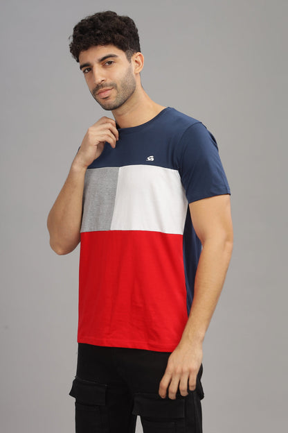 Colourblocked Cotton T-Shirt