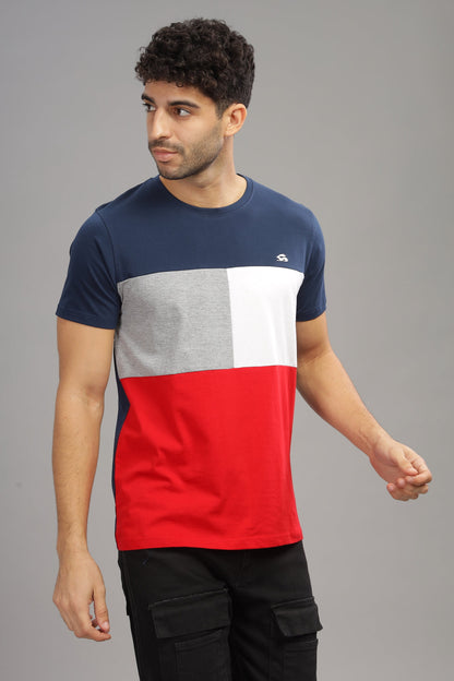 Colourblocked Cotton T-Shirt