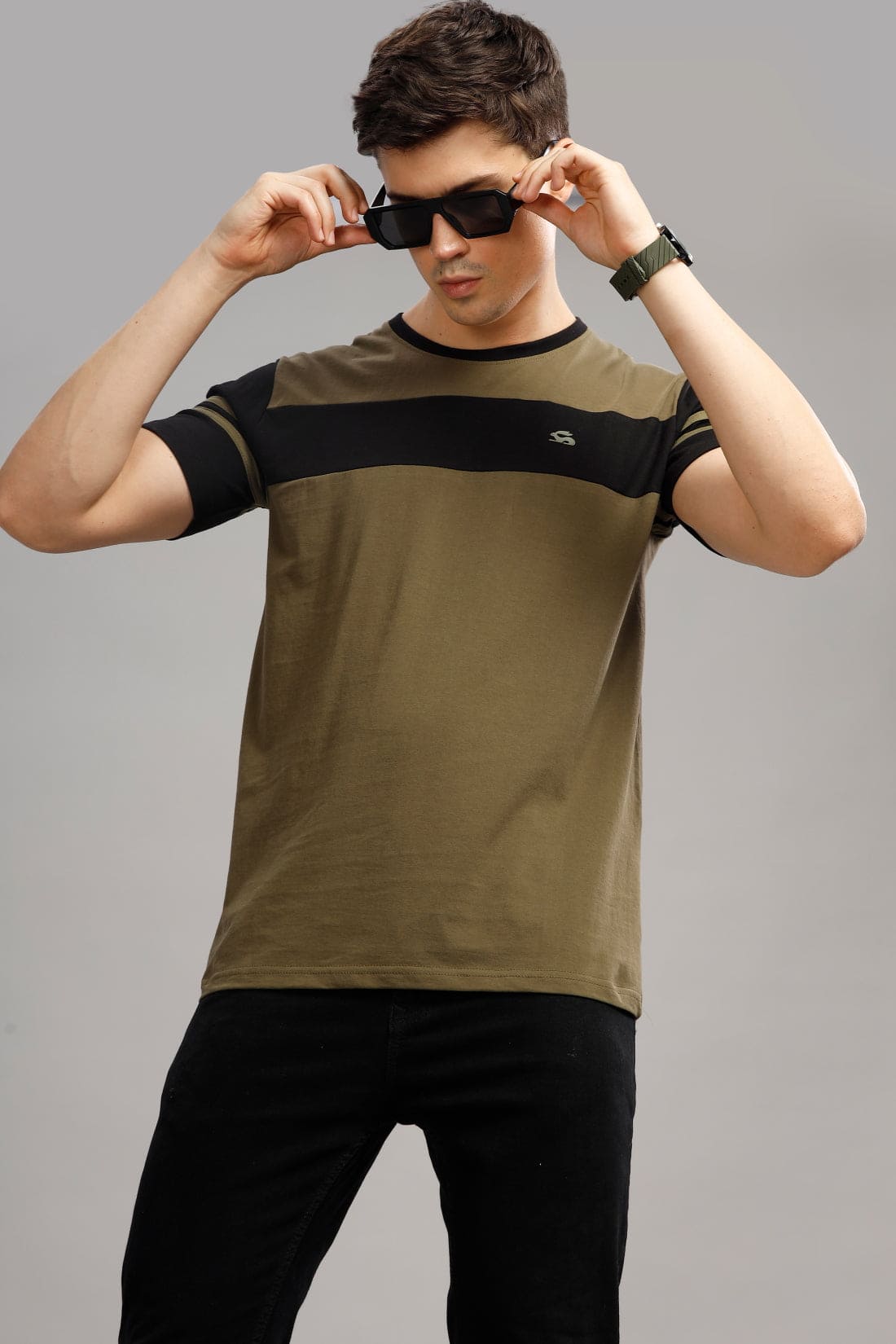 Colourblocked Cotton T-Shirt