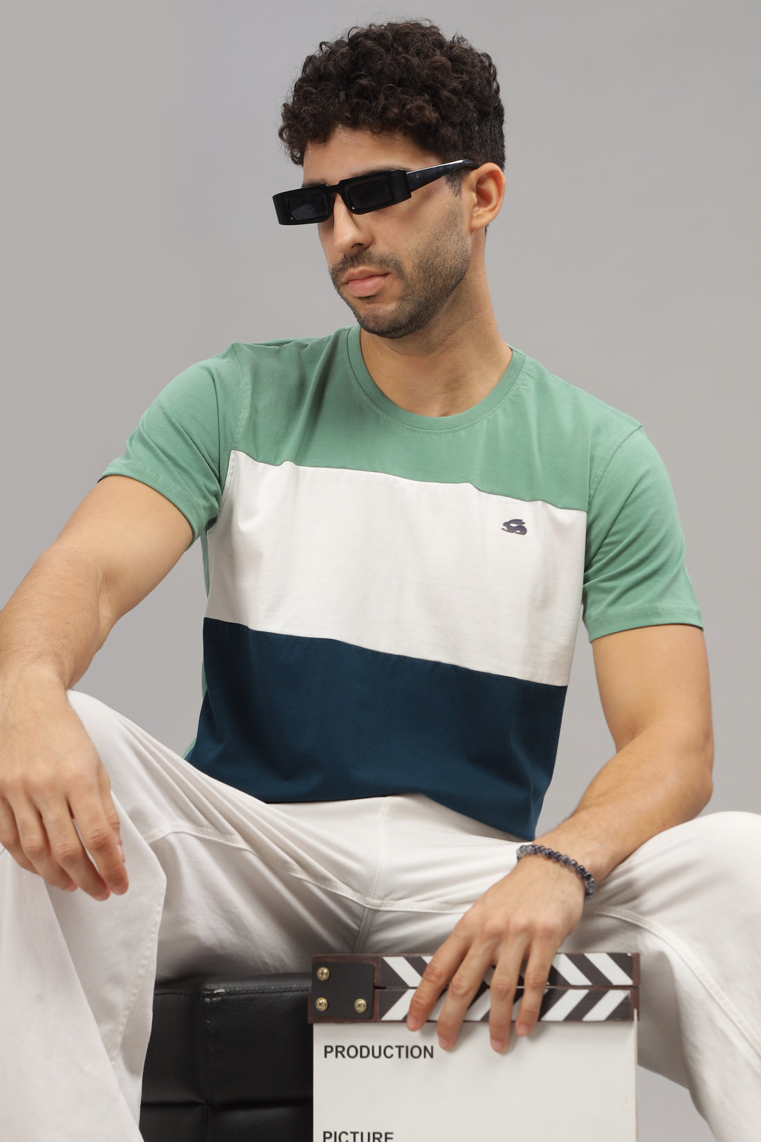 Colourblocked Cotton T-Shirt