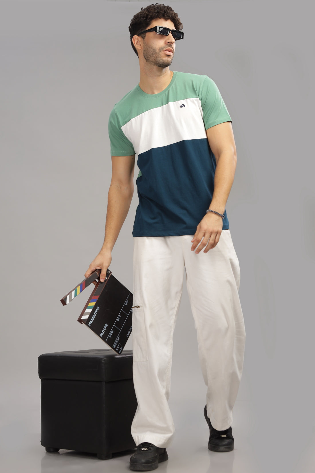 Colourblocked Cotton T-Shirt