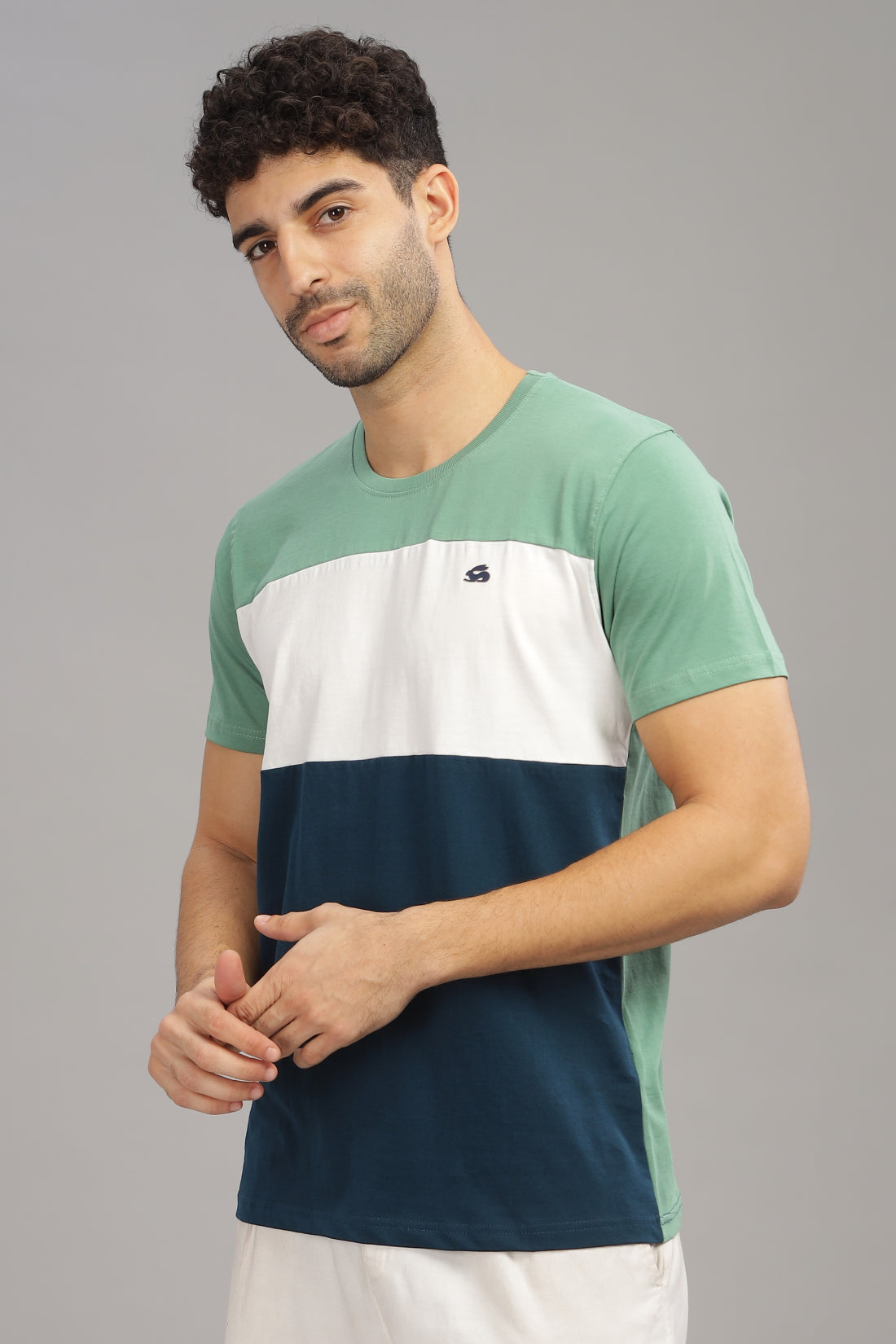 Colourblocked Cotton T-Shirt