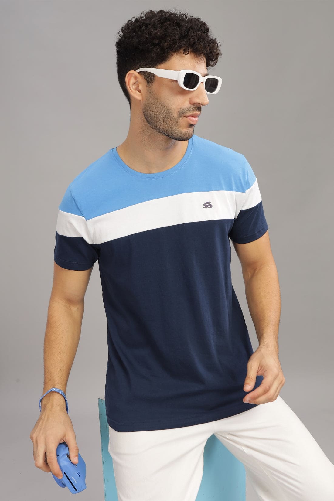 Colourblocked Cotton T-Shirt