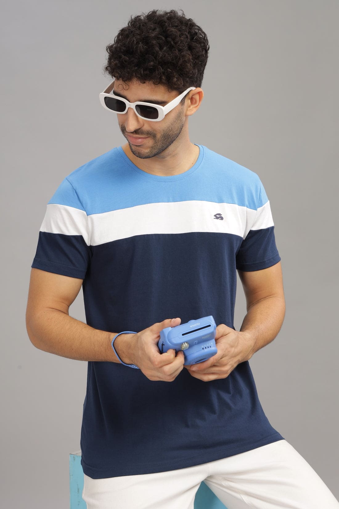 Colourblocked Cotton T-Shirt