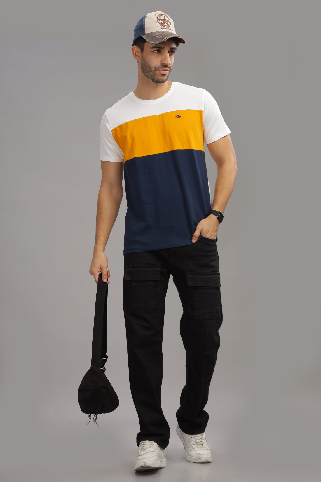 Colourblocked Cotton T-Shirt