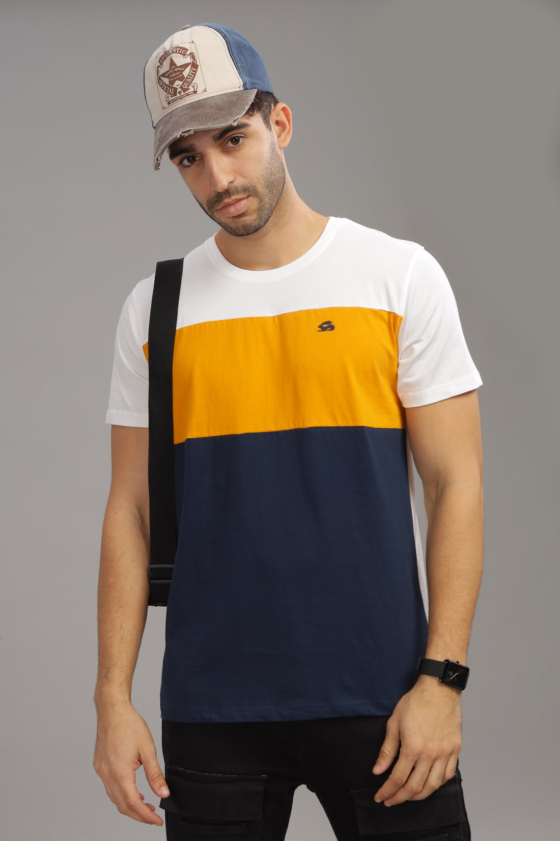 Colourblocked Cotton T-Shirt