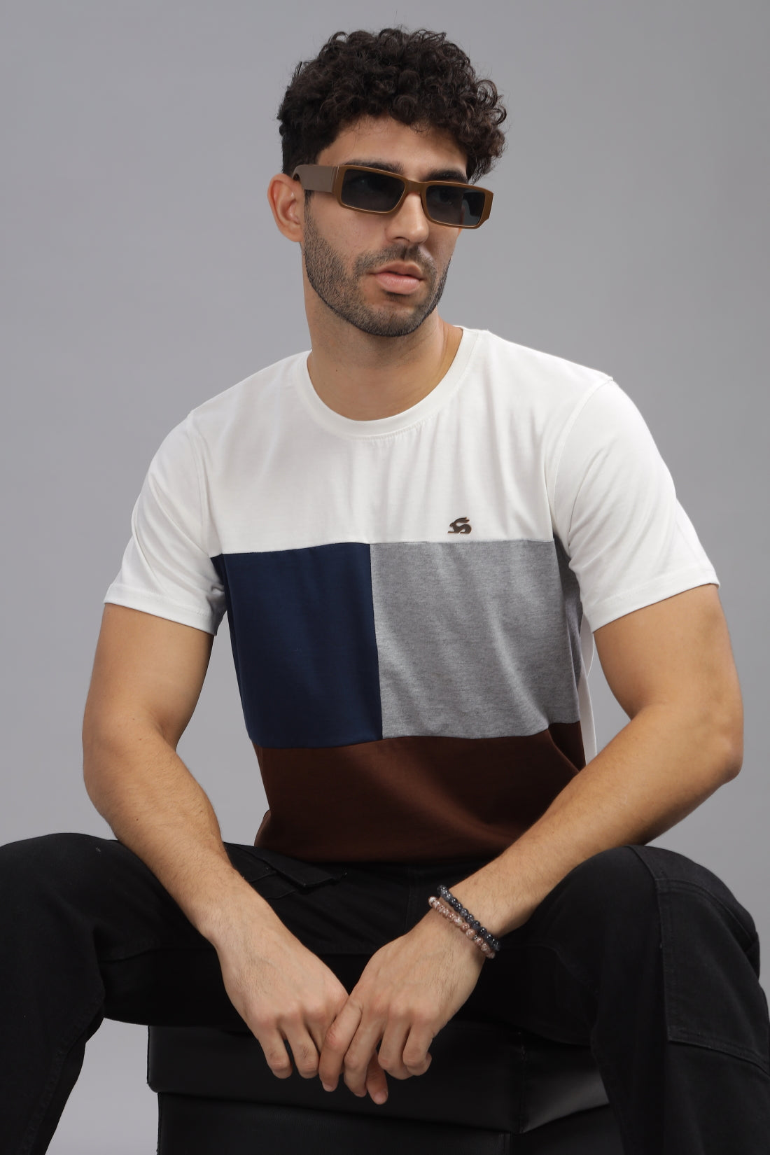 Colourblocked Cotton T-Shirt