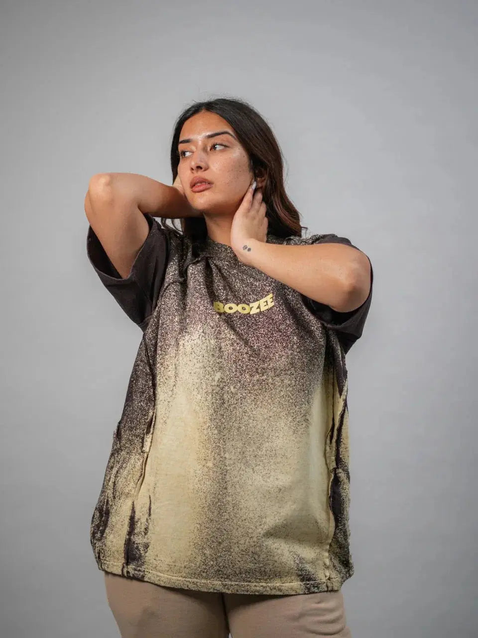 Desert Burn Brown Oversized T-Shirt Boozee