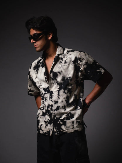 Black Nightflash Cotton Casual Shirt Boozee