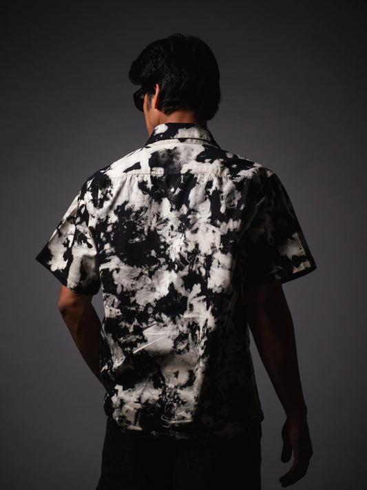 Black Nightflash Cotton Casual Shirt