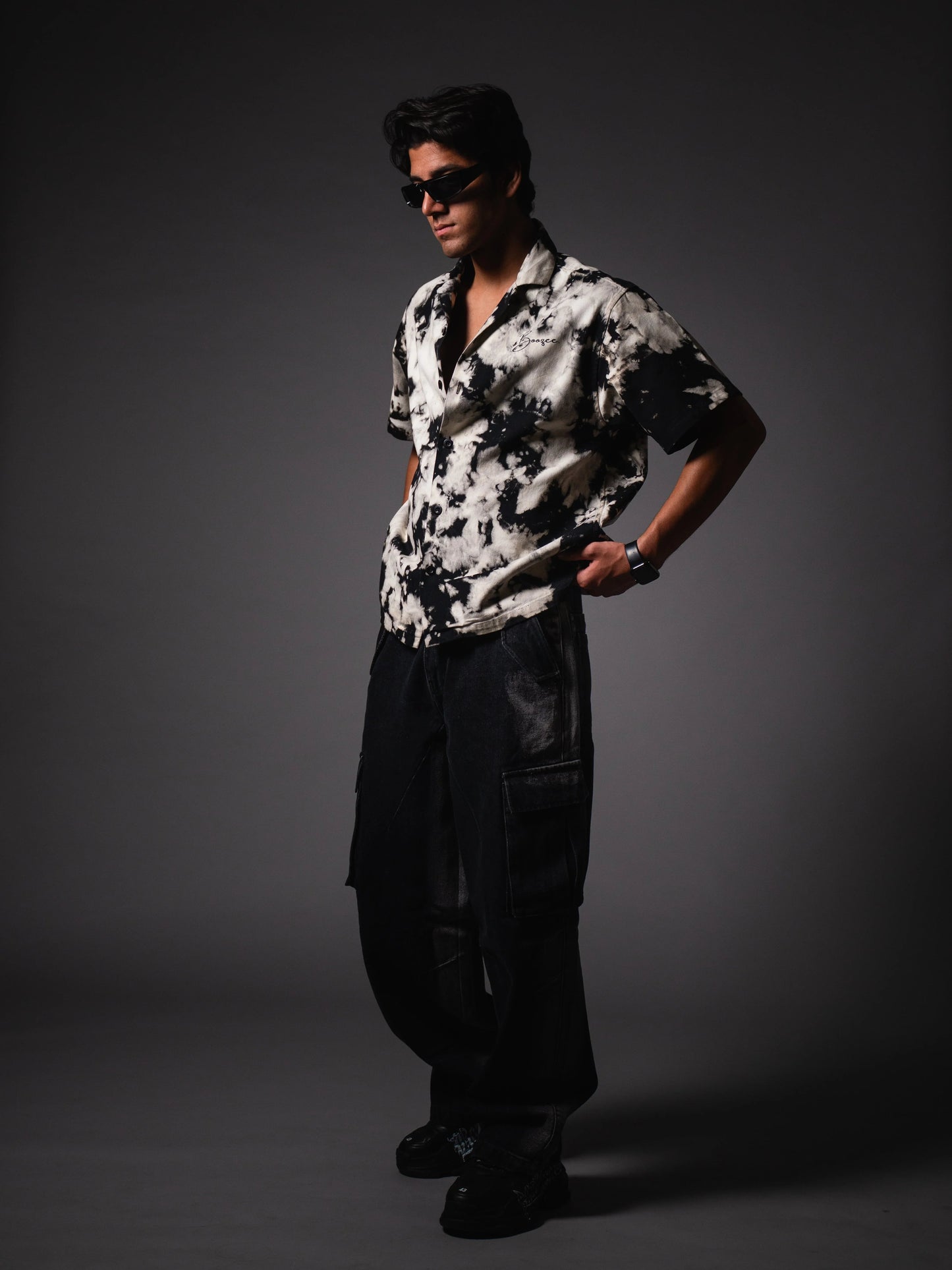 Black Nightflash Cotton Casual Shirt
