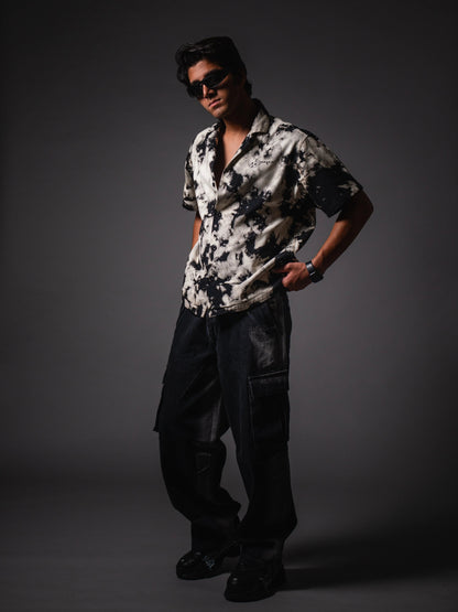 Black Nightflash Cotton Casual Shirt