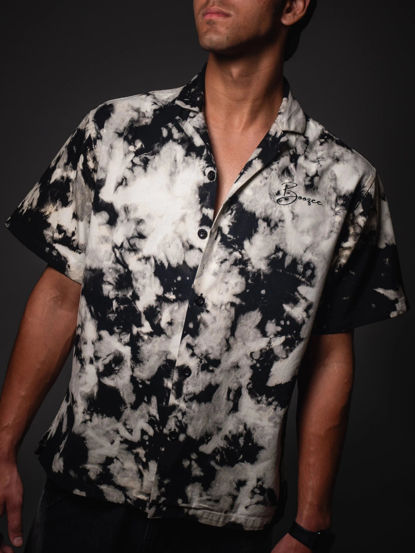 Black Nightflash Cotton Casual Shirt Boozee
