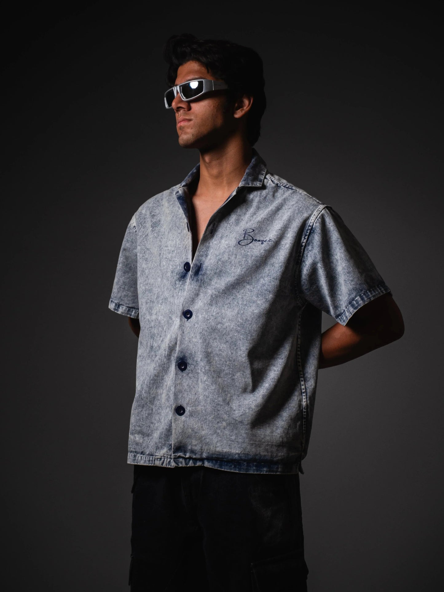 Blue Frost Fade Relaxed Fit Shirt Boozee