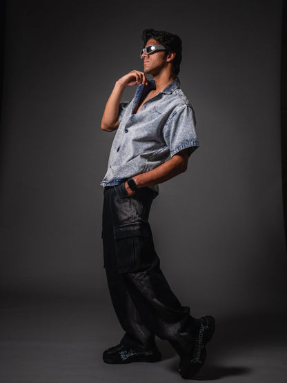 Blue Frost Fade Relaxed Fit Shirt Boozee