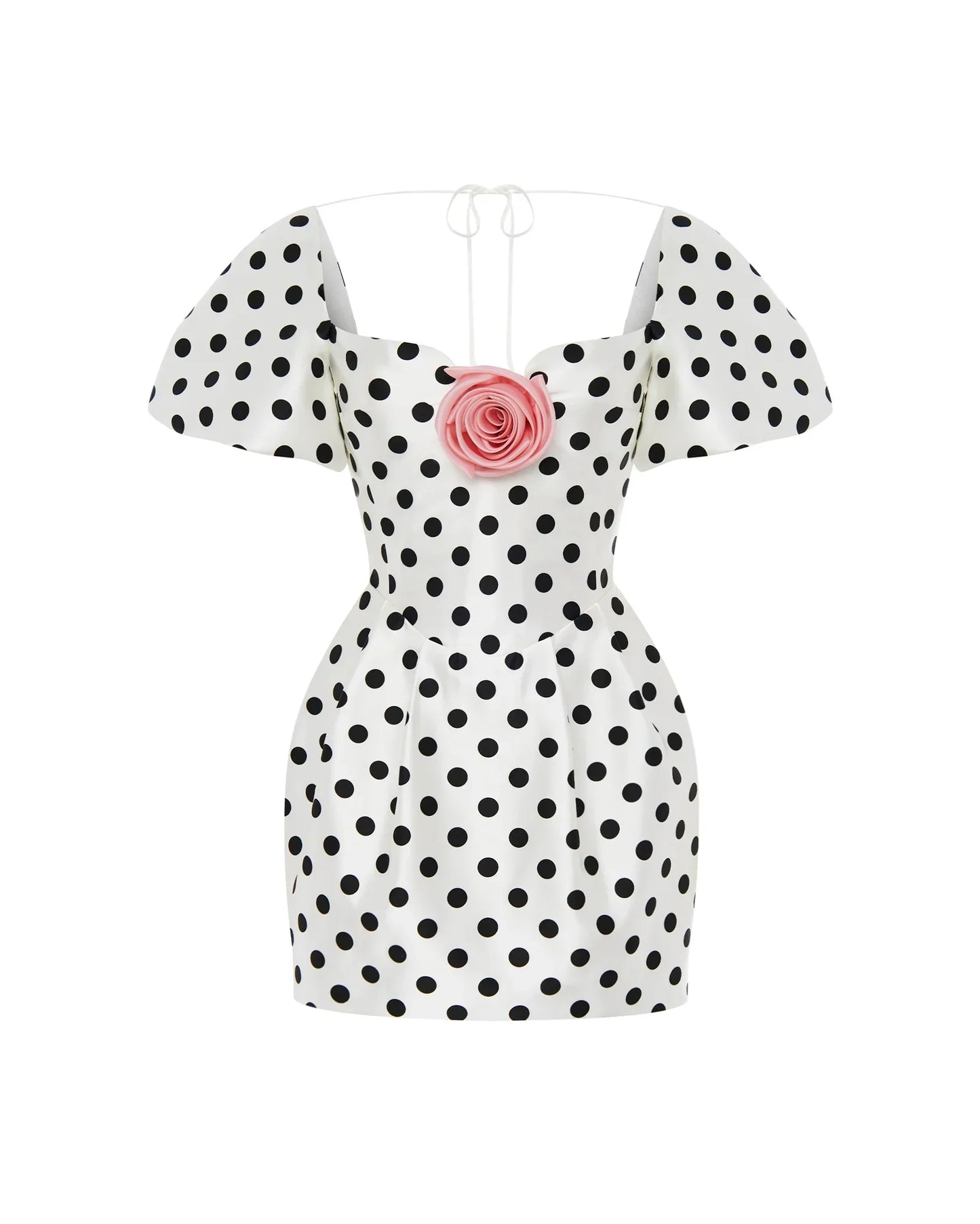 Rose Detail Polka Dot Mini Dress