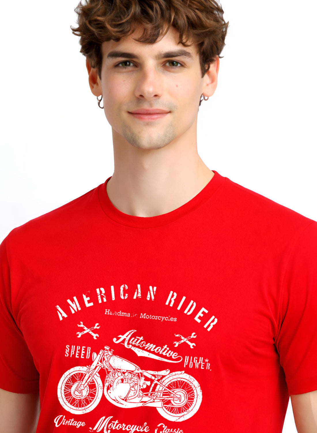 Adro Mens American Rider Printed T-Shirt | 100% Cotton T shirt for Bikers | Stylish Casual Tee Summer Regular Fit Biker Tshirt