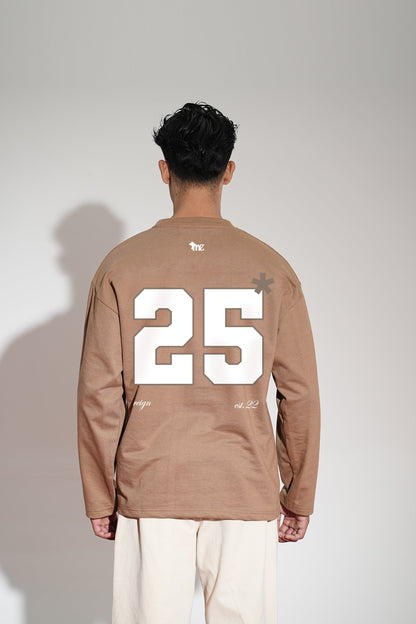 Reign Printed Oversized Beige Sweatshirt Main Character