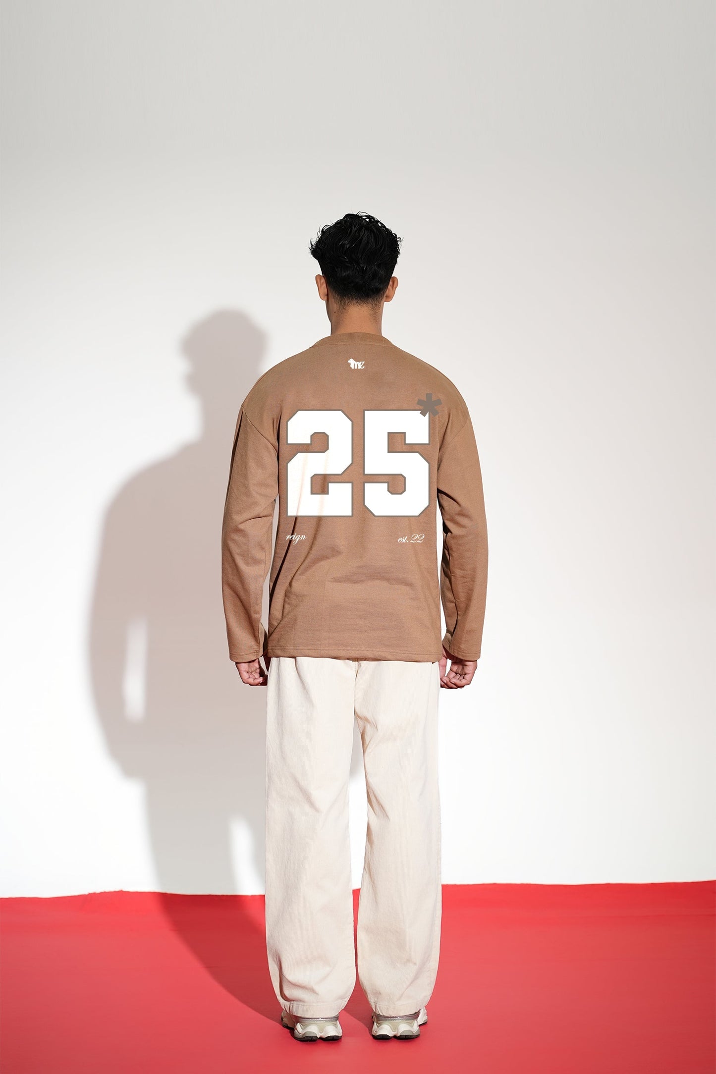 Reign Printed Oversized Beige Sweatshirt Main Character