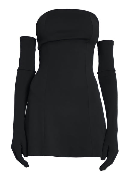 Black Dress & Gloves Set