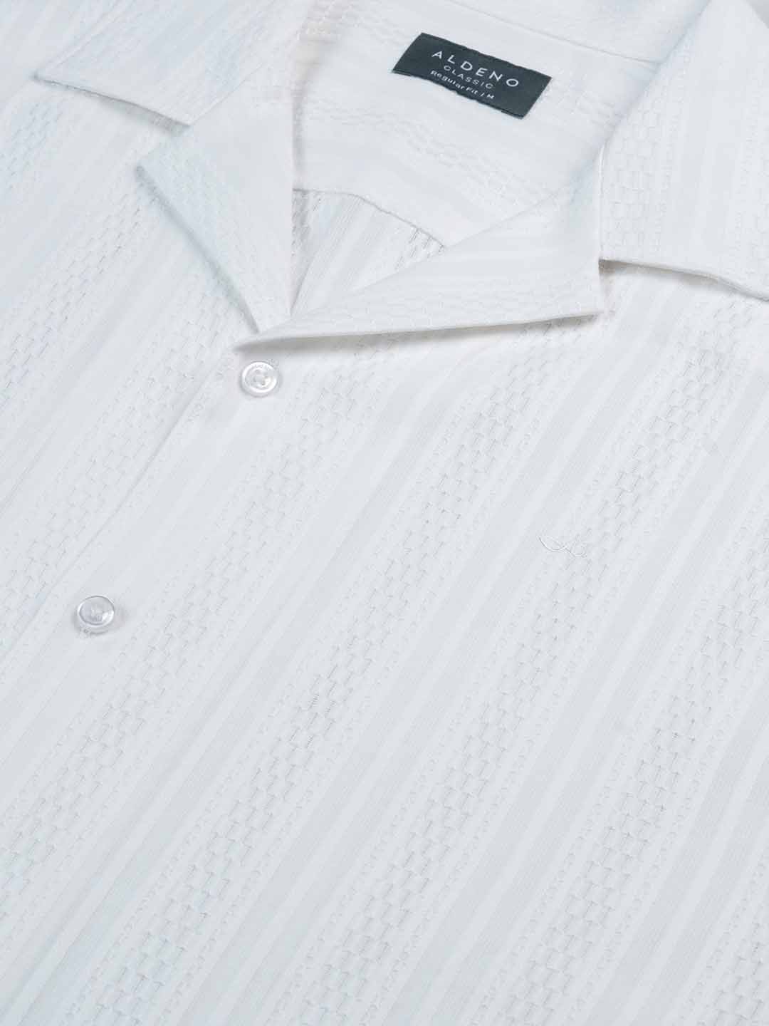 White Regular Fit Casual Cotton Shirt for men (ADELO)